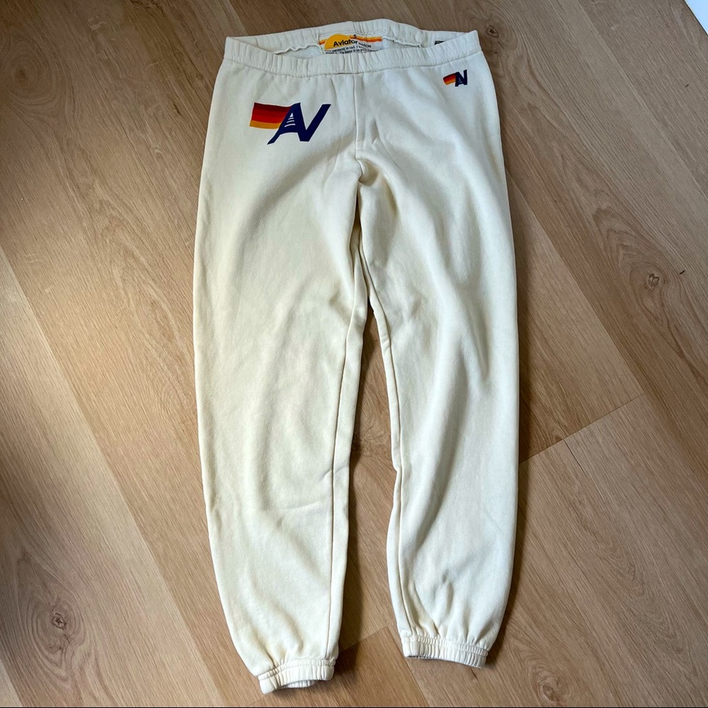 Aviator Nation Women's Logo Sweatpants Vintage White
